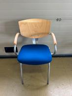 9 kantoorstoelen met blauw zitwerk, Huis en Inrichting, Stoelen, Ophalen, Overige kleuren, Metaal, Zo goed als nieuw
