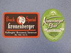 Bier etiketten Kronenberger - Vullinghs Sevenum, Ophalen of Verzenden, Nieuw, Overige typen, Overige merken