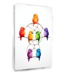 Vogeltjes kleurrijk Glasschilderij 90x135cm + Ophangsysteem, Antiek en Kunst, Verzenden