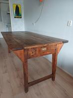 Franse Boerentafel Eikenhout, 203cm, Patina, Huis en Inrichting, Ophalen