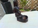 handgemaakte houten beeld zwangere vrouw met asbak, Antiek en Kunst, Kunst | Beelden en Houtsnijwerken, Ophalen of Verzenden