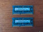 2x 2GB DDR3 RAM SoDimm geheugen, Computers en Software, RAM geheugen, Gebruikt, DDR3, Ophalen of Verzenden, 2 GB
