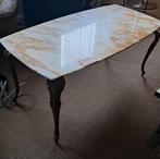 Bijzettafel vintage rechthoek natuursteen metaal salontafel, Antiek en Kunst, Antiek | Meubels | Tafels, Ophalen