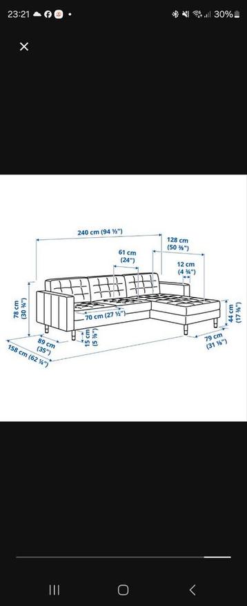 Ikea Landskrona 3 sits met lounge - afbeelding 2