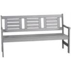 Mooie massief houten tuinbanken 150 cm breed in wit of grijs, Ophalen of Verzenden, Nieuw, Hout