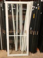 93x231,5cm opdek rechts staallook Wit blank glas SL55, Ophalen, 80 tot 100 cm, Glas, Binnendeur