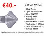 Dormer verzinkboren, Ophalen of Verzenden, Nieuw
