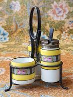 Mooie oude Engels peper, zout en mosterd in een houder., Antiek en Kunst, Ophalen of Verzenden