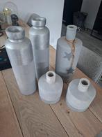 5 decoratieve potten in grijstinten, Ophalen, Overige materialen, Overige kleuren, Zo goed als nieuw