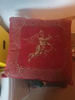 Vintage Frans Kussen met Engel, Ophalen of Verzenden, Zo goed als nieuw, Rood, Vierkant