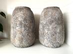 Grote Bloempotten - Set van 2 stoer en sober, Steen, Overige kleuren, 50 tot 75 cm, Ophalen of Verzenden