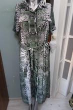 mooie lange zomerjurk groen wit zwart print M viscose, Maat 38/40 (M), Ophalen of Verzenden, Zo goed als nieuw, Onder de knie