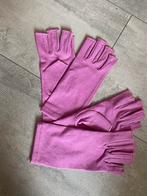 Paarse vingerloze handschoenen, Ophalen of Verzenden, Zo goed als nieuw, Maat 38/40 (M), Handschoenen