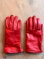 Rode leren handschoenen, Kleding | Dames, Mutsen, Sjaals en Handschoenen, Ophalen of Verzenden, Gedragen, Maat 36 (S), Handschoenen