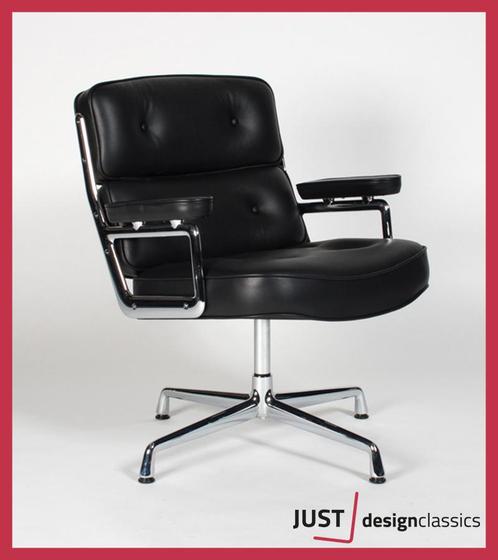 Vitra Eames Lobby Chair ES 108 Zwart Leder Nieuwstaat, Huis en Inrichting, Fauteuils, Gebruikt