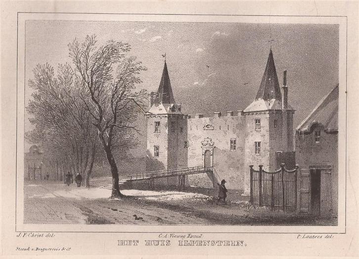 Het Huis Ilpenstein in Noord-Holland Litho 1846, Antiek en Kunst, Kunst | Etsen en Gravures, Ophalen of Verzenden