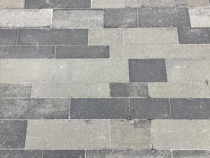 Restant grijs gemêleerde stenen 8 cm, Tuin en Terras, Tegels en Klinkers, Nieuw, Klinkers, Beton, 5 tot 10 m², Ophalen