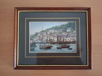 Print in kleur Cornwall Polperro Kevin Platt beschikbaar voor biedingen
