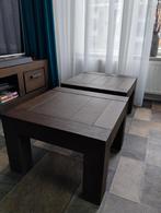 Set van 2 houten salontafels, Ophalen, Gebruikt, 50 tot 100 cm, Vierkant