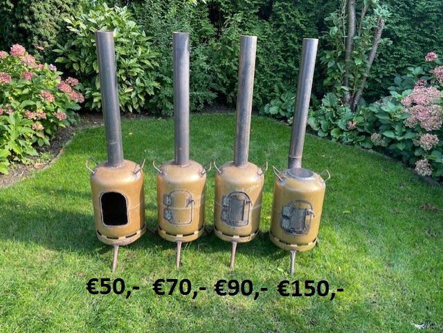 Terrasverwarmer gasfleskachel tuinhaard terrashaard kachel, Tuin en Terras, Tuinhaarden, Nieuw, Ophalen