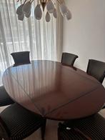 Eettafel + stoelen, Huis en Inrichting, Tafels | Eettafels, Ophalen, 100 tot 150 cm, Zo goed als nieuw, Vijf personen of meer