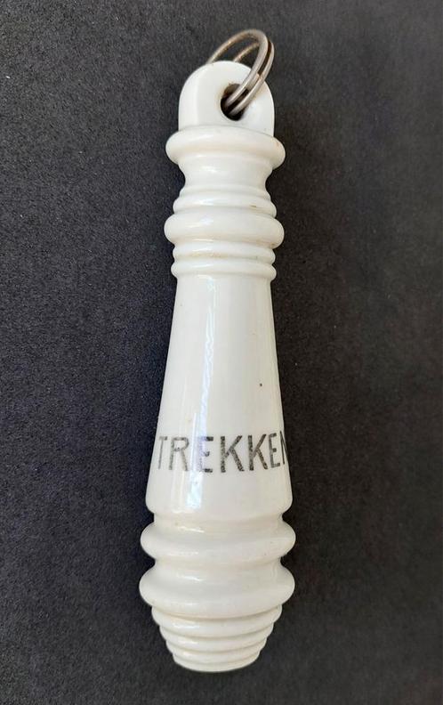 Antieke Porseleinen WC Trekker Toilet Met Tekst Trekken, Antiek en Kunst, Curiosa en Brocante, Verzenden