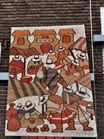 Groot Peruaans wandtapijt handgeweven Alpaca Wol Vintage, Ophalen of Verzenden, Gebruikt