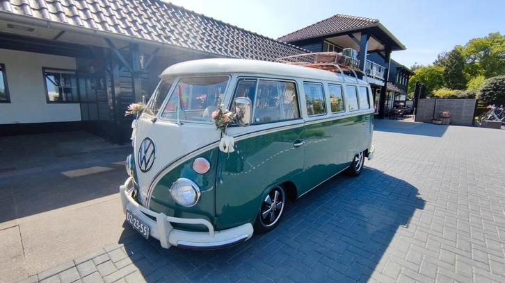 Te huur prachtige Volkswagen t1 trouw bus auto oldtimer gala, Diensten en Vakmensen, Verhuur | Auto en Motor, Trouwauto, Met chauffeur