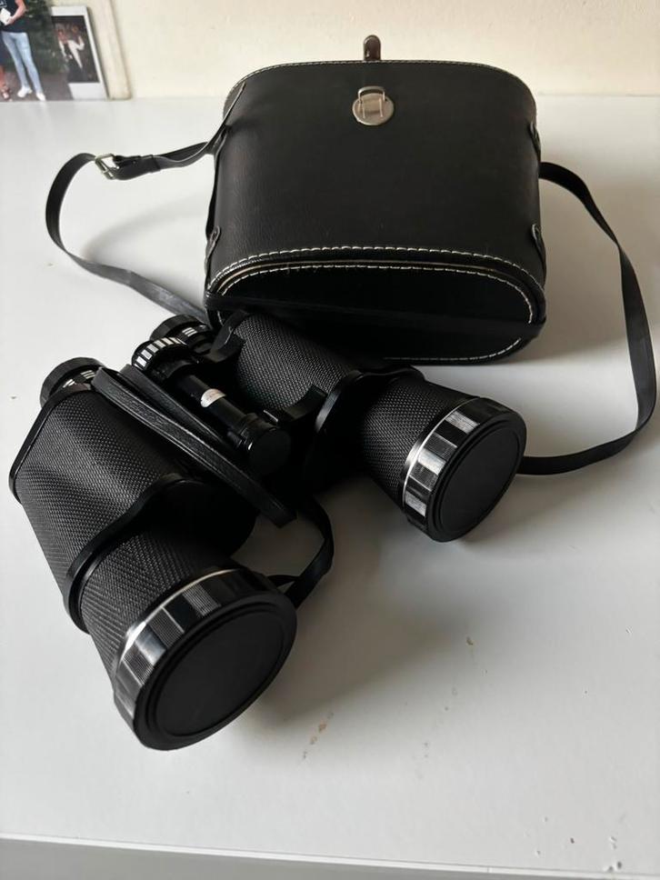 Vintage Verrijker Hunter Super 7x50 Verrekijker, Audio, Tv en Foto, Optische apparatuur | Verrekijkers, Gebruikt, Porro (met knik)