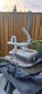 Rodi Dubbele Spoelbak rvs 60x50 met Sifon, Ophalen of Verzenden, Gebruikt, Universele onderdelen
