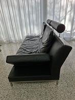 JORI Kamasitra zwart lederen bank, 215 cm, hocker 80x35 cm, Ophalen, 125 cm of meer, 125 cm of meer, Zo goed als nieuw