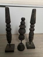Houten/sober ornament op voet,pinakel, 3 stuks voor €50,00, Huis en Inrichting, Woonaccessoires | Overige, Ophalen