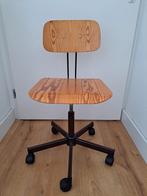 Hout / metalen bureaustoel vintage, Huis en Inrichting, Bureaustoelen, Ophalen, Zo goed als nieuw, Bruin, Bureaustoel