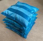 5 zgan blauwe sier kussens, Ophalen of Verzenden, Zo goed als nieuw, Blauw, Vierkant