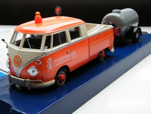 modelauto Volkswagen bus T1 Pick-up + olie tank aanhanger, Hobby en Vrije tijd, Modelauto's | 1:24, Nieuw, Bus of Vrachtwagen