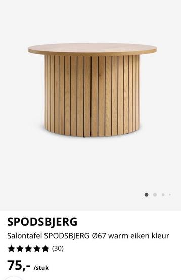 Salontafel SPODSBJERG ø67cm, warm eiken