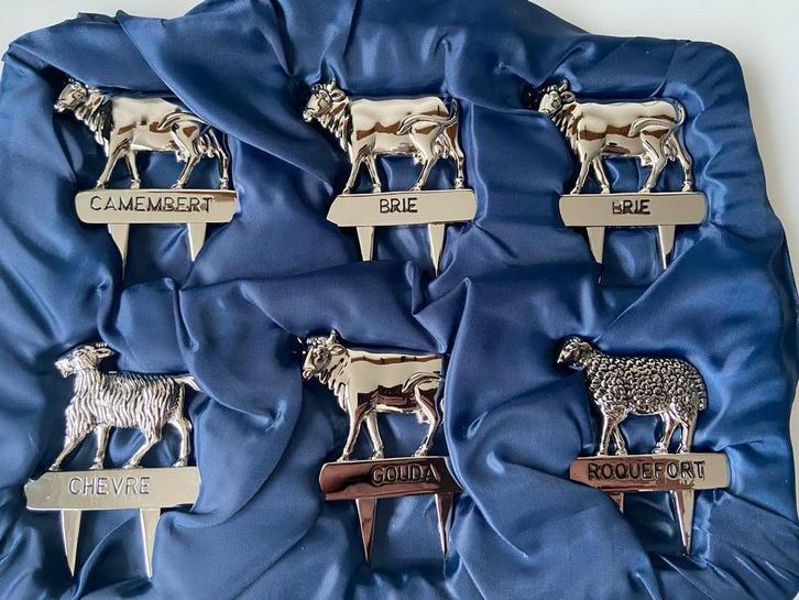 Vintage Kaasprikkers Silea  - Set van 6, Huis en Inrichting, Keuken | Bestek, Gebruikt, Los bestek, Rvs of Chroom, Ophalen of Verzenden