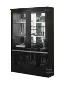Vitrinekast Forever Chrome hoogglans zwart wit -AANBIEDING-, Ophalen of Verzenden, Nieuw, 25 tot 50 cm, Glas