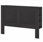 BRIMNES Hoofdeinde met bergruimte, zwart, 160cm, Huis en Inrichting, Slaapkamer | Bedden, Ophalen, Zwart, Tweepersoons, Zo goed als nieuw