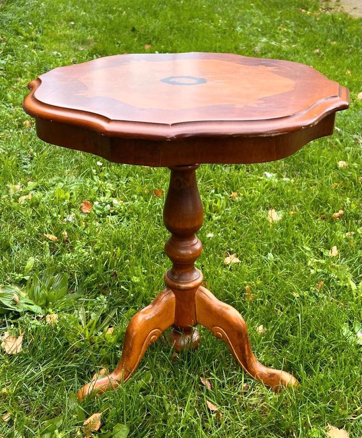 Antieke Salon Tafel met Houten Inlegwerk, Antiek en Kunst, Antiek | Meubels | Tafels, Ophalen