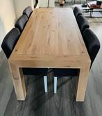 Grote houten eettafel - 220x100 cm, Ophalen, Gebruikt, 100 tot 150 cm, Eikenhout
