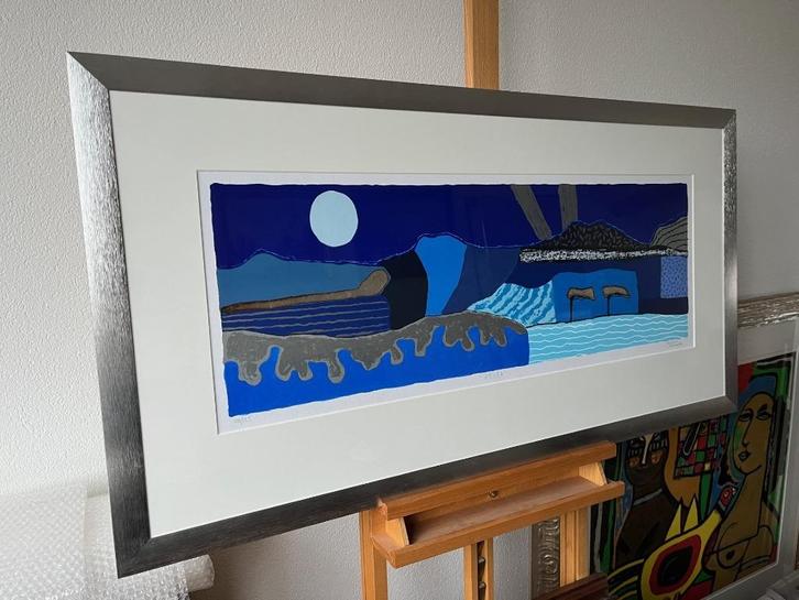 Ronald Boonacker, ingelijste zeefdruk Aruba, Antiek en Kunst, Kunst | Litho's en Zeefdrukken, Ophalen