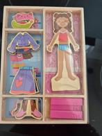 Houten aankleedpop met magneetjes, 2 tot 4 jaar, 10 tot 50 stukjes, Ophalen of Verzenden, Zo goed als nieuw