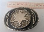 Western country buckle riemgesp, Losse buckle of gesp, 80 tot 90 cm, 5 cm of meer, Zwart