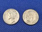 (1968-69) AMERICA USA  2 STUKS  SILVER DIME  1944 en 1964, Ophalen of Verzenden, Midden-Amerika, Setje, Zilver
