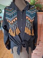 Blouse cowboy western style maat l xl zwart, Kleding | Dames, Blouses en Tunieken, Ophalen of Verzenden, Zo goed als nieuw, Maat 46/48 (XL) of groter