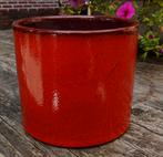 Bloempot - rood - rode glazuur - rood gemêleerd, Tuin en Terras, Gebruikt, Rond, Binnen, Ophalen of Verzenden