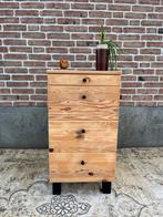 Vintage Scandinavisch ladenkast met 4 laden, Huis en Inrichting, Kasten | Ladekasten, Ophalen, Minder dan 50 cm, Gebruikt, Vintage scaninavisch design mid century