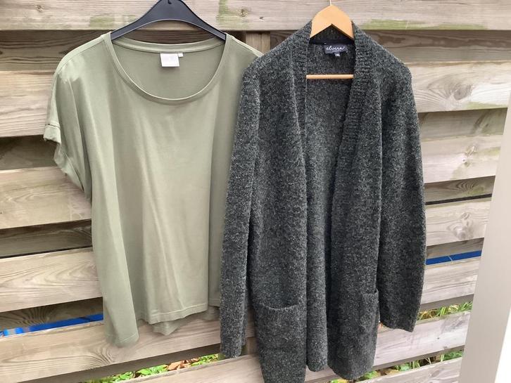 Vest met t-shirt xxl, Kleding | Dames, Truien en Vesten, Gedragen, Maat 46/48 (XL) of groter, Groen, Ophalen of Verzenden
