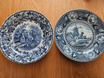 2 delfts blauw borden 23 cm rond, Antiek en Kunst, Ophalen